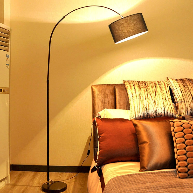 ELECTROPRIME Living Room Bedroom Study Simple Remote Control Floor Lamp(H Black +5W LED Warm Light)