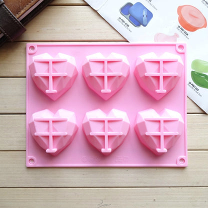 ELECTROPRIME 6 in 1 Heart Shape Silicone Mold For Baking Mousse Cake DIY Silicone Molds