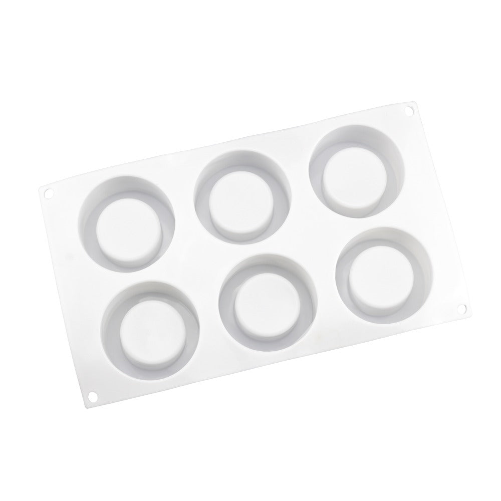 ELECTROPRIME 3D Silicone 6 Holes Cake Mold Baking Pastry Mousse Chocolate Mold(White)