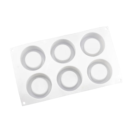ELECTROPRIME 3D Silicone 6 Holes Cake Mold Baking Pastry Mousse Chocolate Mold(White)