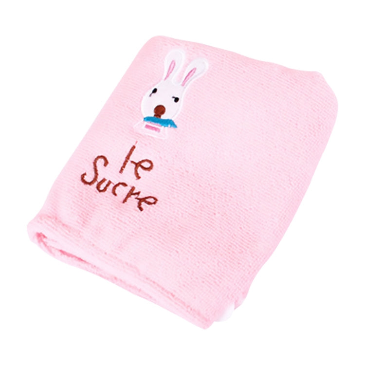 ELECTROPRIME 3 PCS Cute Cartoon Rabbit Thick Microfiber Absorbent Dry Hair Cap(Pink)