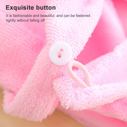 ELECTROPRIME 3 PCS Cute Cartoon Rabbit Thick Microfiber Absorbent Dry Hair Cap(Pink)
