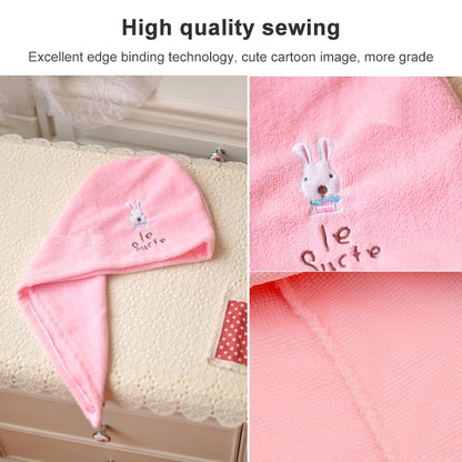 ELECTROPRIME 3 PCS Cute Cartoon Rabbit Thick Microfiber Absorbent Dry Hair Cap(Pink)