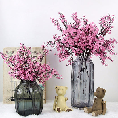 ELECTROPRIME Simulation Starry Single Flower Home Decoration Bride Holding Flowers(Pink)
