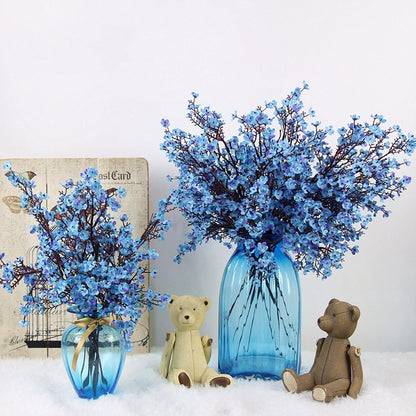 ELECTROPRIME Simulation Starry Single Flower Home Decoration Bride Holding Flowers(Blue)