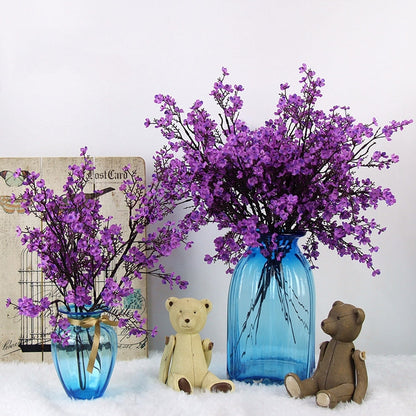 ELECTROPRIME Simulation Starry Single Flower Home Decoration Bride Holding Flowers(Purple)