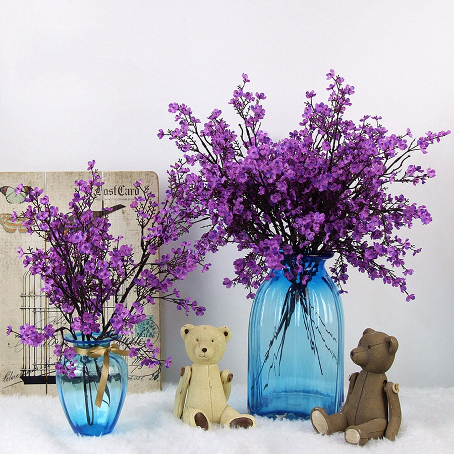 ELECTROPRIME Simulation Starry Single Flower Home Decoration Bride Holding Flowers(Purple)