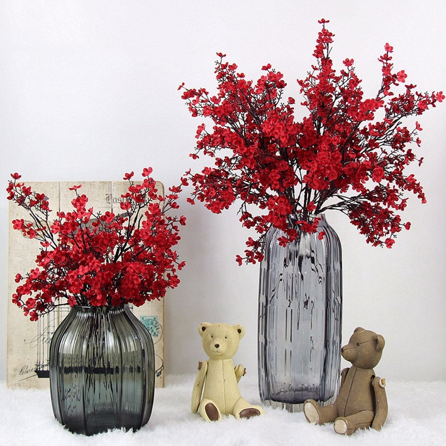 ELECTROPRIME Simulation Starry Single Flower Home Decoration Bride Holding Flowers(Red)