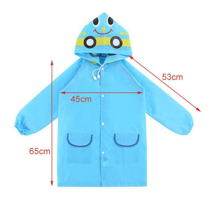 ELECTROPRIME Outdoor Cute Waterproof Kids Rain Coat Kids Animal Style(Blue)