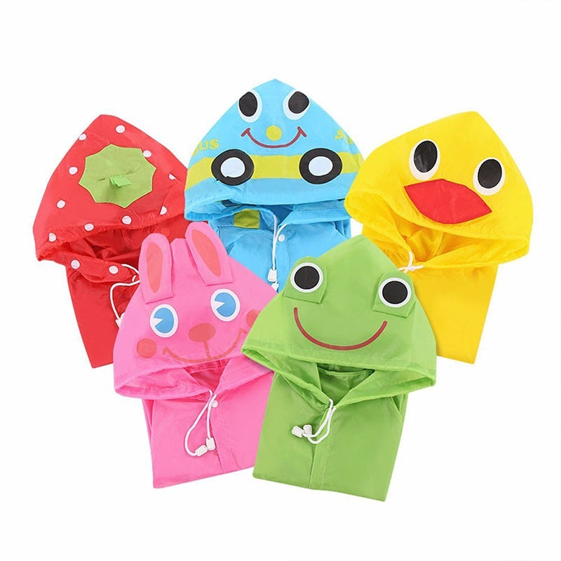 ELECTROPRIME Outdoor Cute Waterproof Kids Rain Coat Kids Animal Style(Blue)
