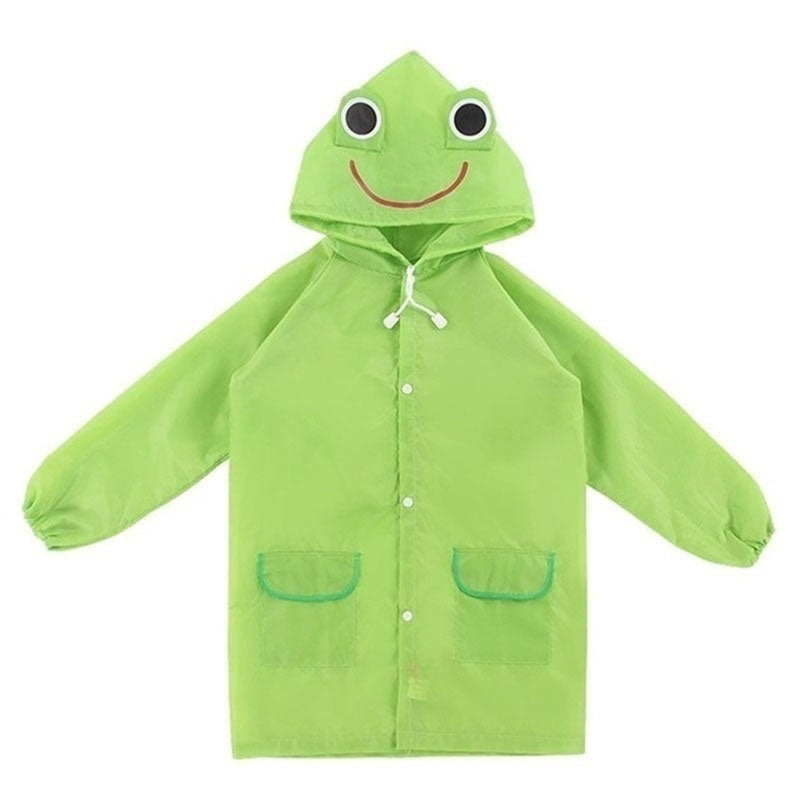 ELECTROPRIME Outdoor Cute Waterproof Kids Rain Coat Kids Animal Style(Green)