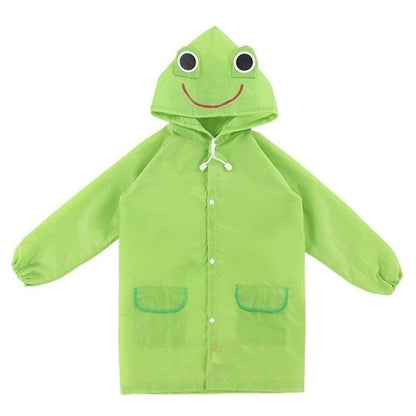 ELECTROPRIME Outdoor Cute Waterproof Kids Rain Coat Kids Animal Style(Green)