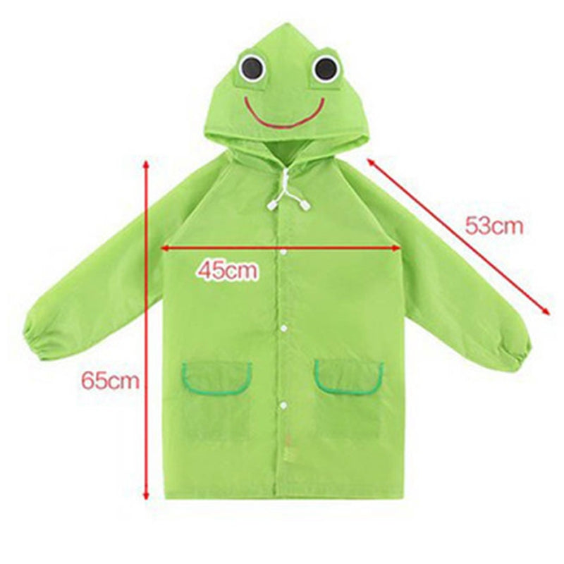 ELECTROPRIME Outdoor Cute Waterproof Kids Rain Coat Kids Animal Style(Green)