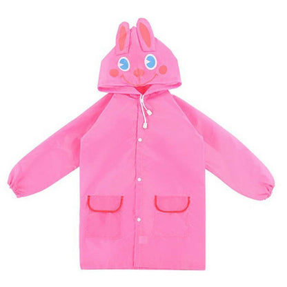 ELECTROPRIME Outdoor Cute Waterproof Kids Rain Coat Kids Animal Style(Pink)