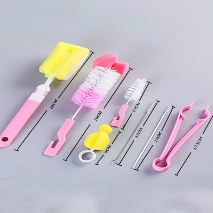 ELECTROPRIME 7PCS/Set Bottle Sponge Cleaning Brush Tools Straw Brush Set(Blue)