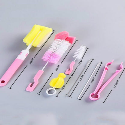 ELECTROPRIME 7PCS/Set Bottle Sponge Cleaning Brush Tools Straw Brush Set(Blue)