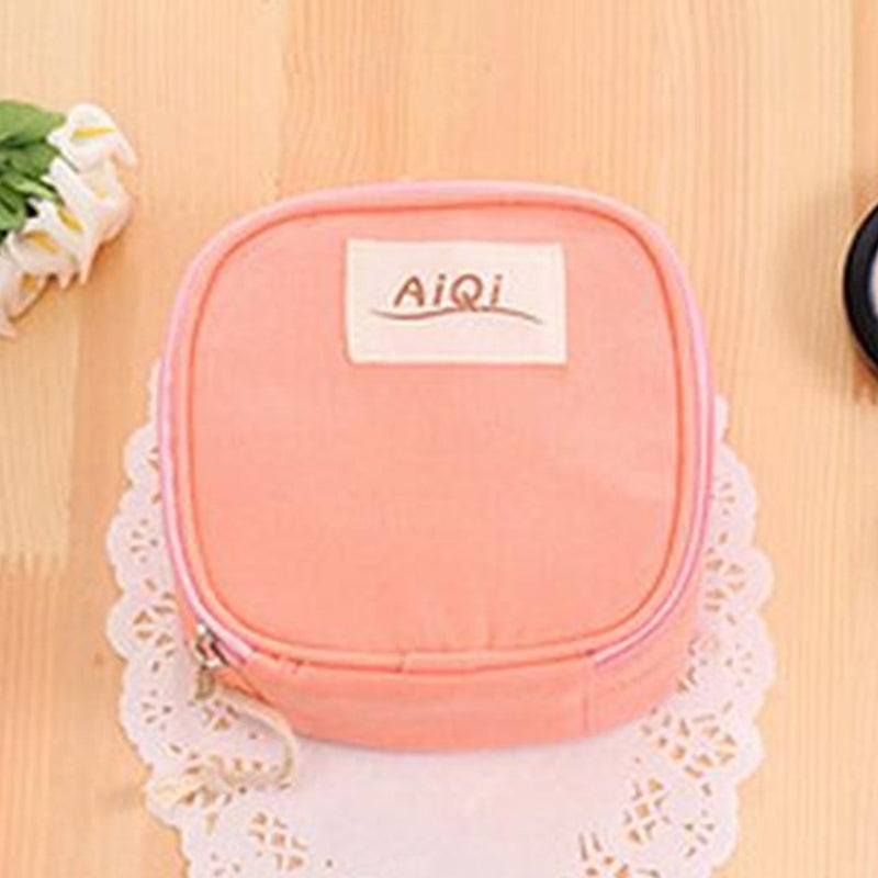 ELECTROPRIME AIQI Multi-functional Wet Reusable Bag Menstrual Pad Sanitary Pads Makeup Bags Makeup Tool Organizer Bag(Pink)