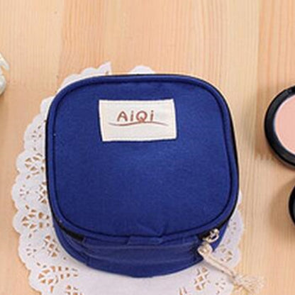 ELECTROPRIME AIQI Multi-functional Wet Reusable Bag Menstrual Pad Sanitary Pads Makeup Bags Makeup Tool Organizer Bag(Navy Blue)