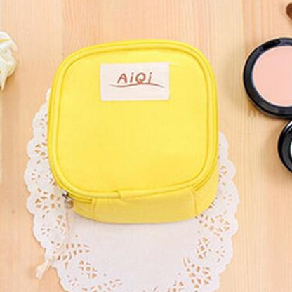 ELECTROPRIME AIQI Multi-functional Wet Reusable Bag Menstrual Pad Sanitary Pads Makeup Bags Makeup Tool Organizer Bag(Yellow)
