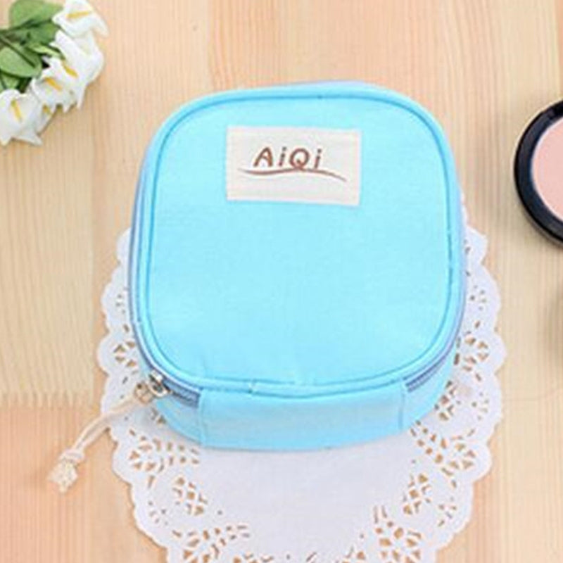 ELECTROPRIME AIQI Multi-functional Wet Reusable Bag Menstrual Pad Sanitary Pads Makeup Bags Makeup Tool Organizer Bag(Sky Blue)