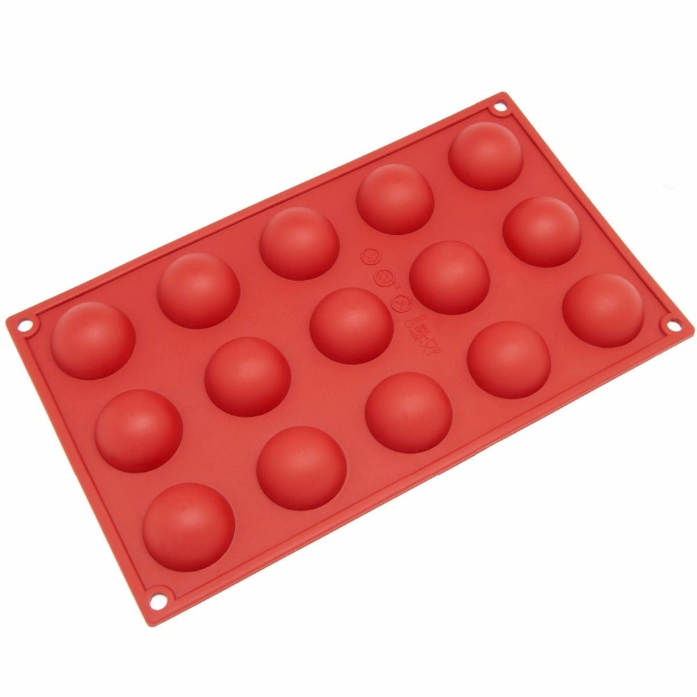 ELECTROPRIME 2 PCS Round Balls Silicone Mold Bread Cake Fondant Mousse Chocolate Mold Tray Kitchen DIY Baking Decorating Tools