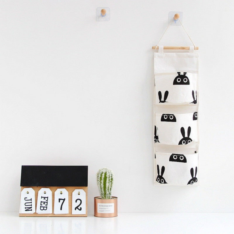 ELECTROPRIME Bedroom Sundries Wall Hanging Bathroom Makeup Organizer Multifunctional Magazines Storage Bags(Rabbit Head)