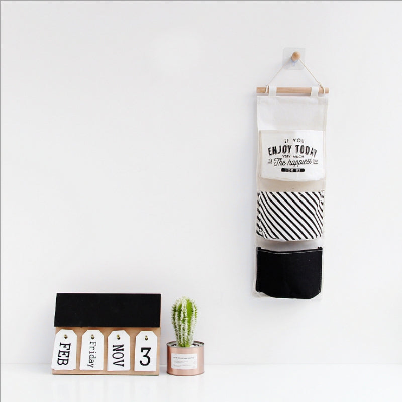 ELECTROPRIME Bedroom Sundries Wall Hanging Bathroom Makeup Organizer Multifunctional Magazines Storage Bags(Twill)