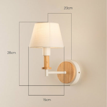 ELECTROPRIME E27 LED Bedside Aisle Creative Personality Wooden Wall Lamp, Power source: No Light Source(Black)