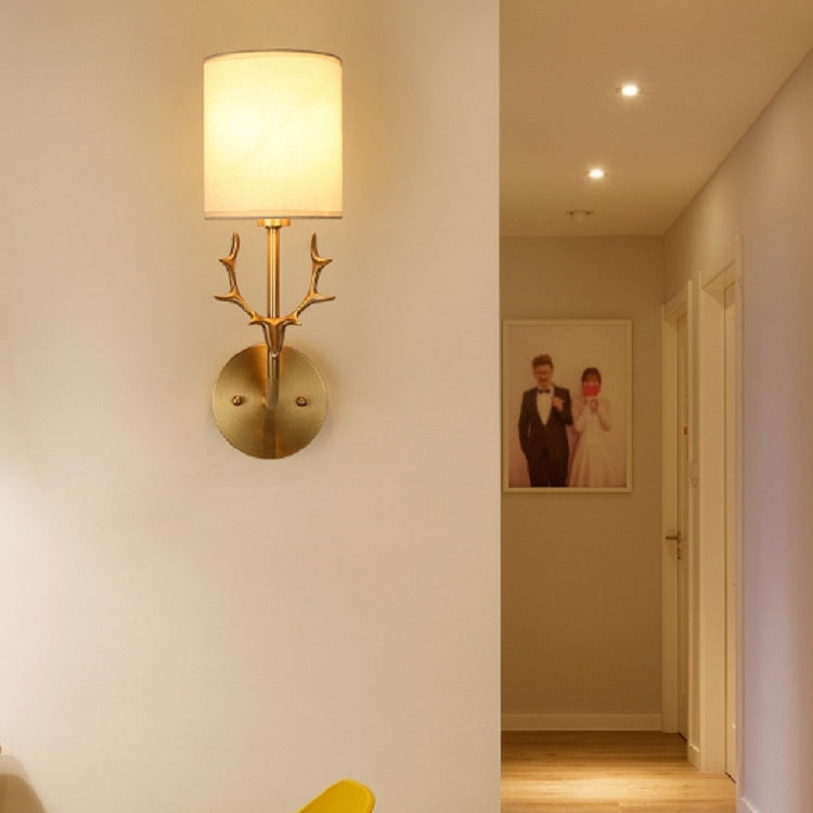 ELECTROPRIME Single Head  Corridor Aisle Personality Creative Copper Antler Wall Lamp, Power source: Without Light Source