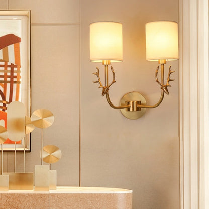 ELECTROPRIME Double Heads  Corridor Aisle Personality Creative Copper Antler Wall Lamp, Power source: Without Light Source