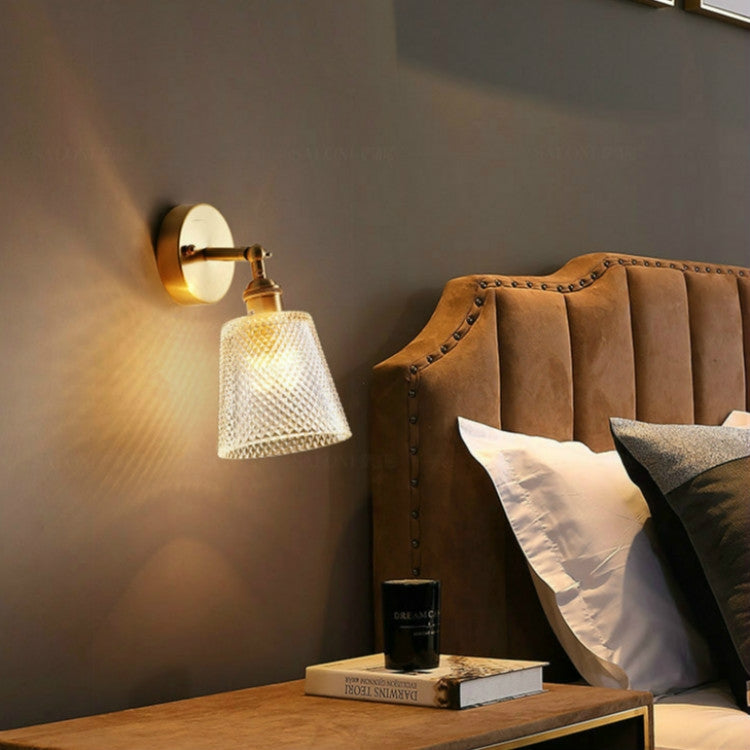 ELECTROPRIME Copper Living Room Bedroom Crystal Wall Lamp  All Copper Single Head( Warm Light)