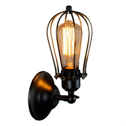 ELECTROPRIME Retro Double Head Grapefruit Wrought Iron Antique Restaurant Corridor Aisle LED Wall Lamp without Light Source(Single Head)