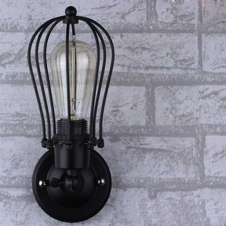 ELECTROPRIME Retro Double Head Grapefruit Wrought Iron Antique Restaurant Corridor Aisle LED Wall Lamp without Light Source(Single Head)
