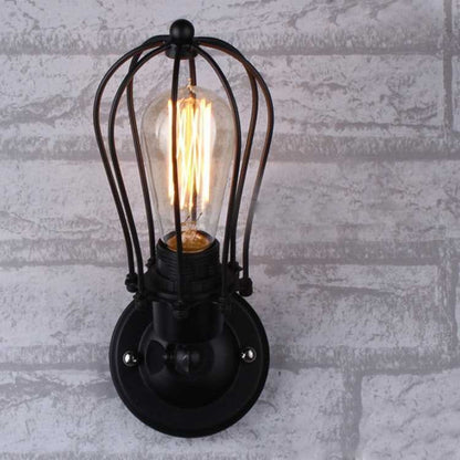 ELECTROPRIME Retro Double Head Grapefruit Wrought Iron Antique Restaurant Corridor Aisle LED Wall Lamp without Light Source(Single Head)