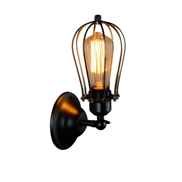 ELECTROPRIME Retro Double Head Grapefruit Wrought Iron Antique Restaurant Corridor Aisle LED Wall Lamp with Edison Tungsten Wire 40W(Double Heads)