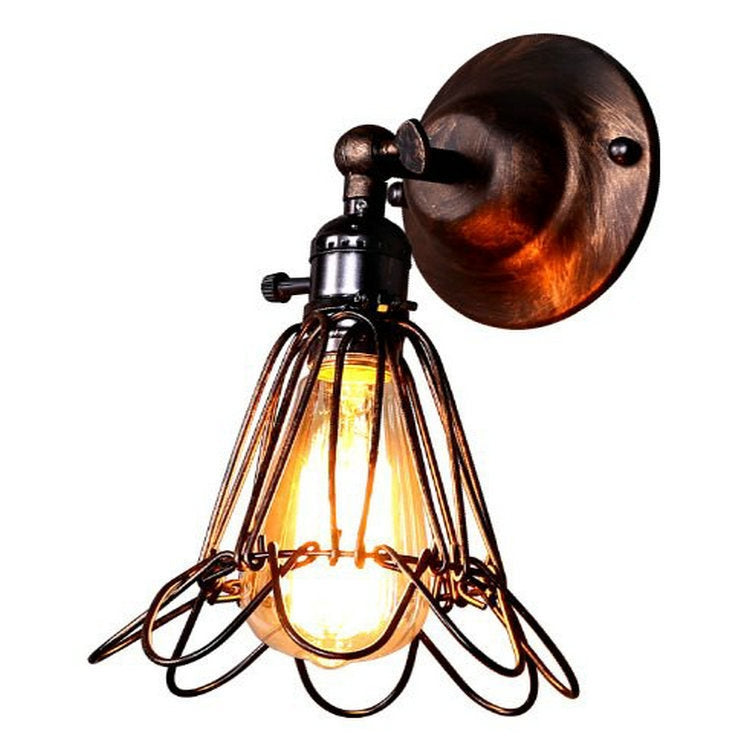 ELECTROPRIME Retro Wrought Iron Bird Cage Wall Lamp with Edison 40W Bulb
