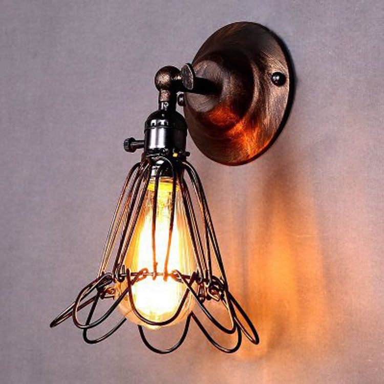 ELECTROPRIME Retro Wrought Iron Bird Cage Wall Lamp with Edison 4W LED
