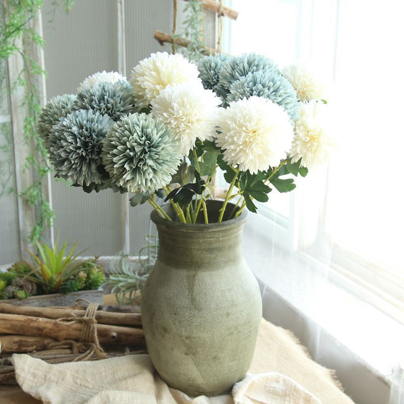 ELECTROPRIME Dandelion Flower Ball Simulation Flower Home Decoration Wedding Bouquet(Blush)