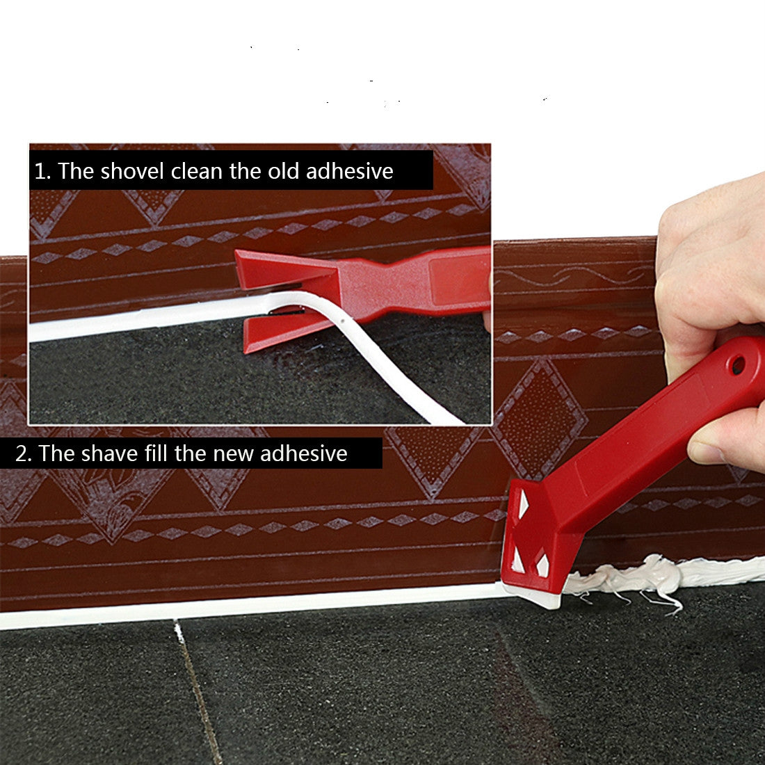 ELECTROPRIME 2 PCS  Mini Handmade Tools Scraper Floor Cleaner Surface Glue Residual Shovel Tool