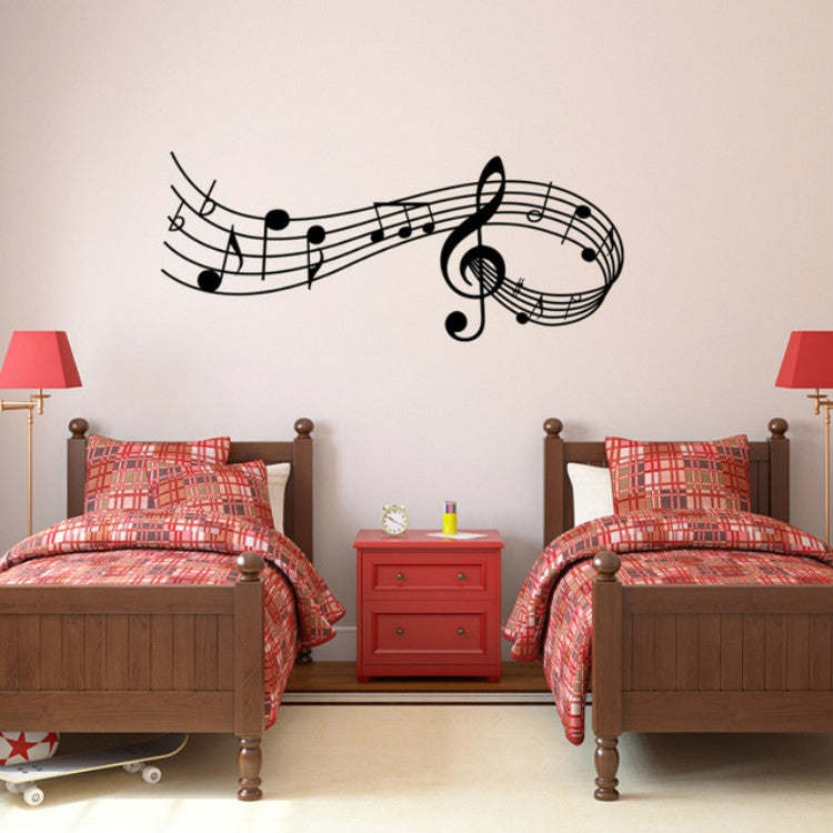 ELECTROPRIME Music Sound Notes Wall Decal Bedroom Music Classroom Decor Removable Music Sticker, Size:S 22cmx57cm(Black)