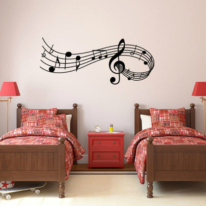 ELECTROPRIME Music Sound Notes Wall Decal Bedroom Music Classroom Decor Removable Music Sticker, Size:L 57.5cmx150cm(Black)