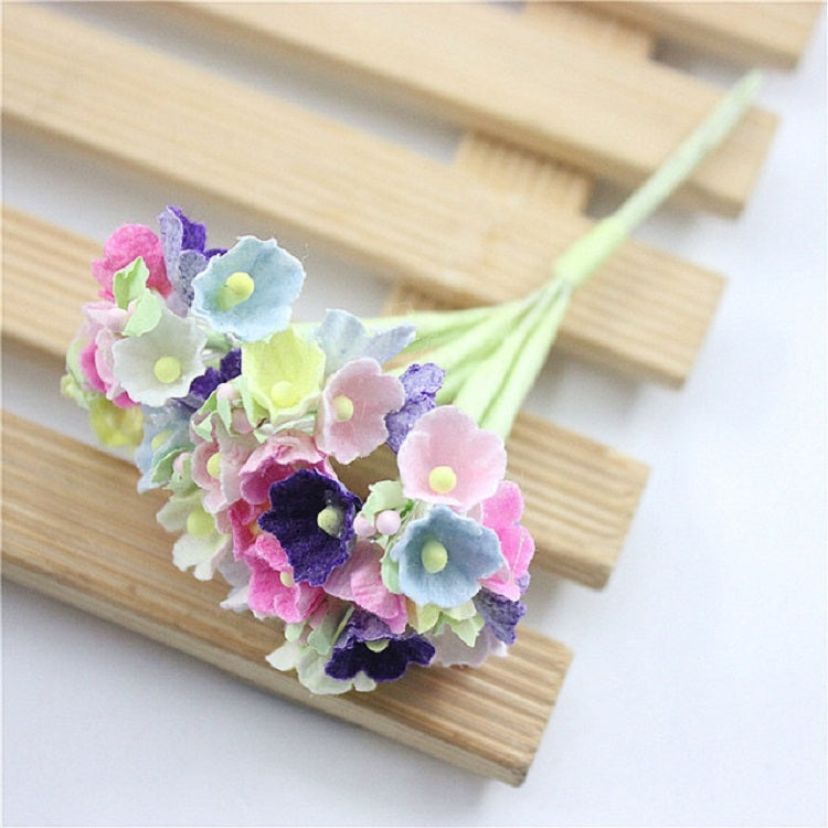 ELECTROPRIME 5 Branches DIY Hand-simulated Plum Mini Flocking Cloth Lucky Flower(Multiple Colour)