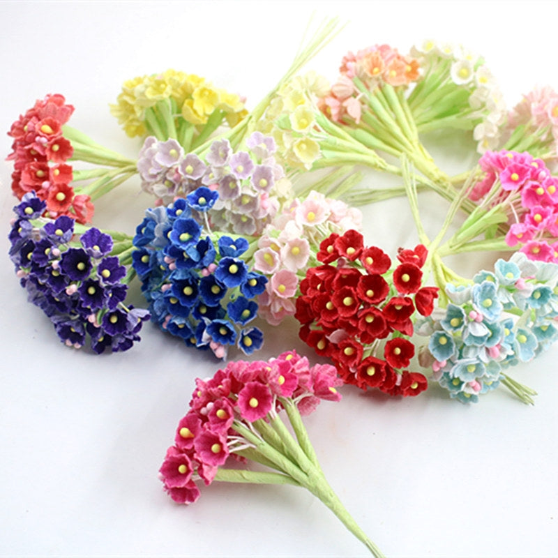 ELECTROPRIME 5 Branches DIY Hand-simulated Plum Mini Flocking Cloth Lucky Flower(Multiple Colour)