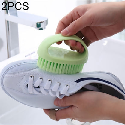 ELECTROPRIME 2 PCS  Multi Functional Soft Hair Laundry Washing Shoes Bathroom Cleaning Brush(Green)