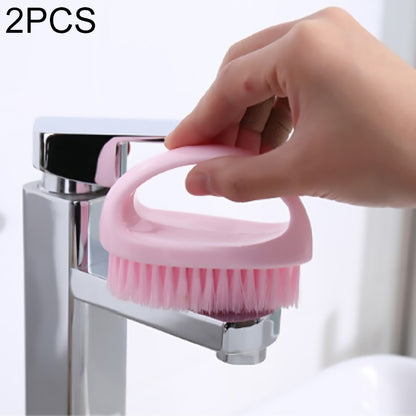 ELECTROPRIME 2 PCS  Multi Functional Soft Hair Laundry Washing Shoes Bathroom Cleaning Brush(Pink)