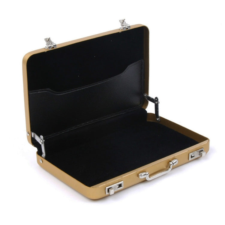 ELECTROPRIME Aluminum Storage Box Business Card Holder Credit Card Bank Card Storage Box(Gold)