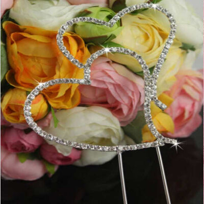 ELECTROPRIME Heart Crystal Cake Insert Cake Decoration Wedding Gift