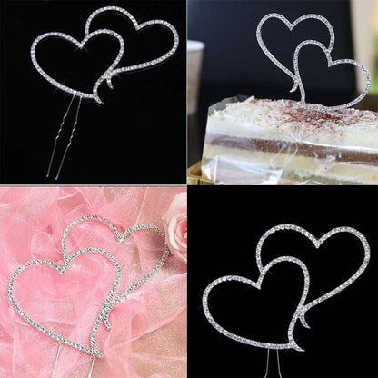 ELECTROPRIME Heart Crystal Cake Insert Cake Decoration Wedding Gift