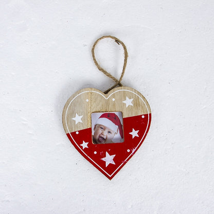 ELECTROPRIME 2 PCS Christmas Photo Frame Christmas Creative Photo Frame Pendant Christmas Tree Decoration Pendant, Specification:Love(Red)
