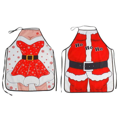 ELECTROPRIME 2 PCS Creative Christmas Restaurant Hotel Waiter Apron Decoration(Male)
